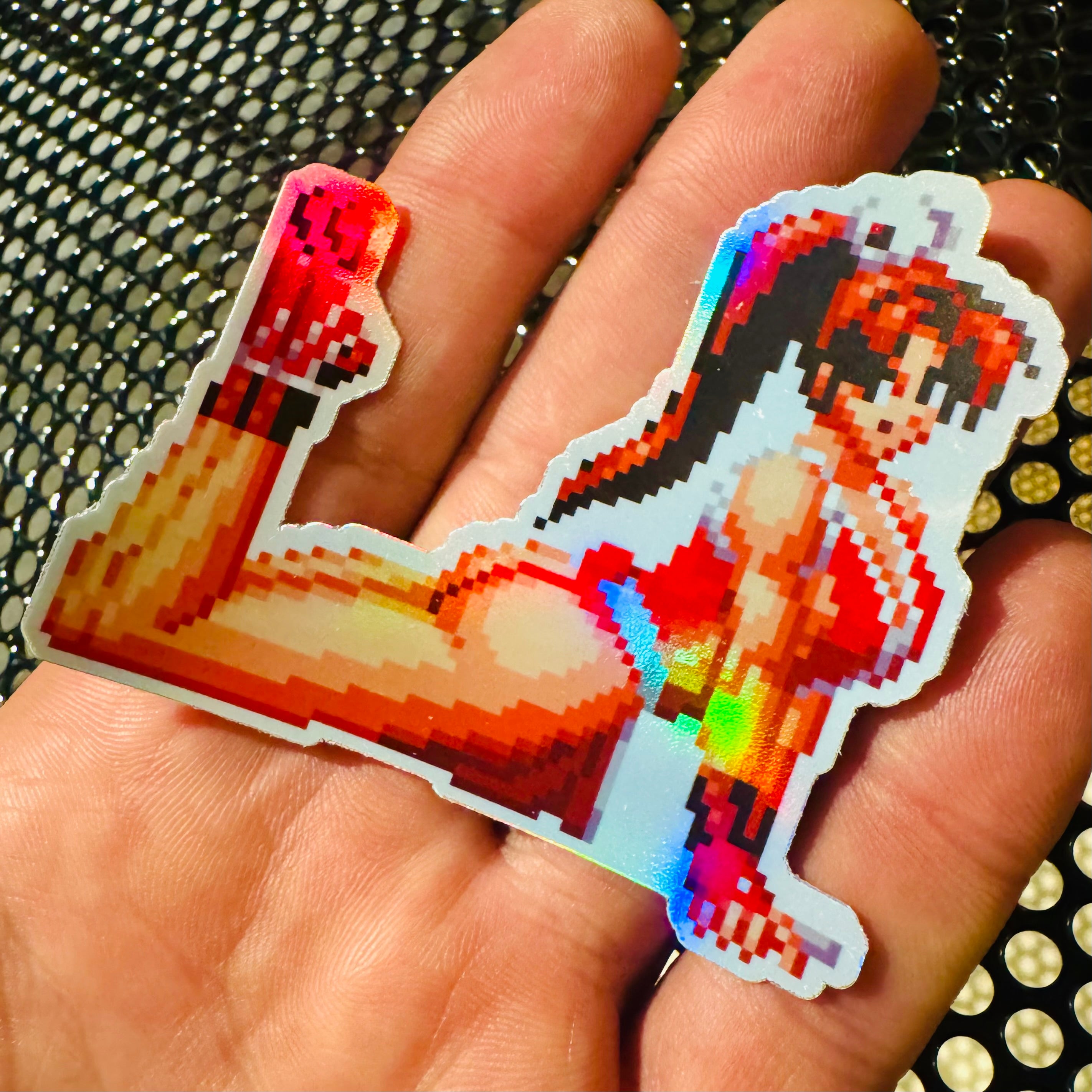 Mai Holographic Pixel Vixen Sticker