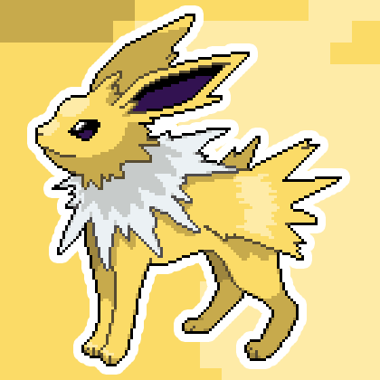 Jolteon Pokemon Holographic Pixel Art Sticker #17