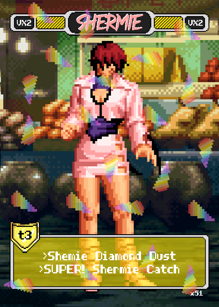 Shermie Blowing Kisses- Pixel Vixen Trading Card #51