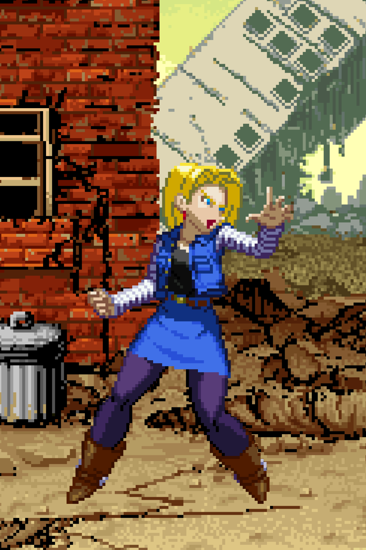 Android18 One Inch Punch - Pixel Vixen #119