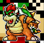 画像をギャラリービューアに読み込む, Bowser Mario Pixel Art Holographic Sticker #3
