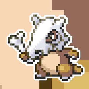 Cubone Pokemon Holographic Pixel Art Sticker #14