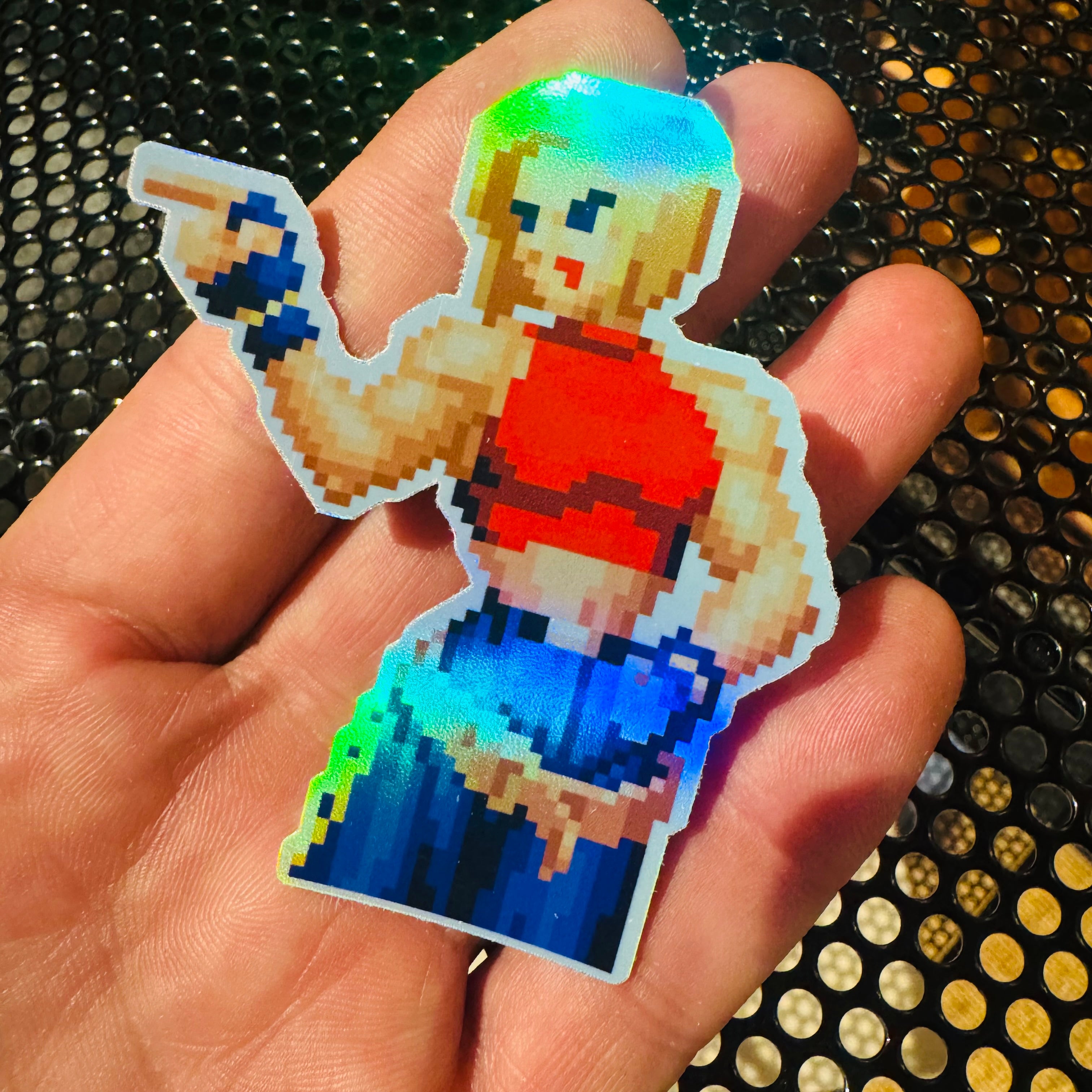 Blue Mary King of the Fighters Holographic Pixel Vixen Sticker #52