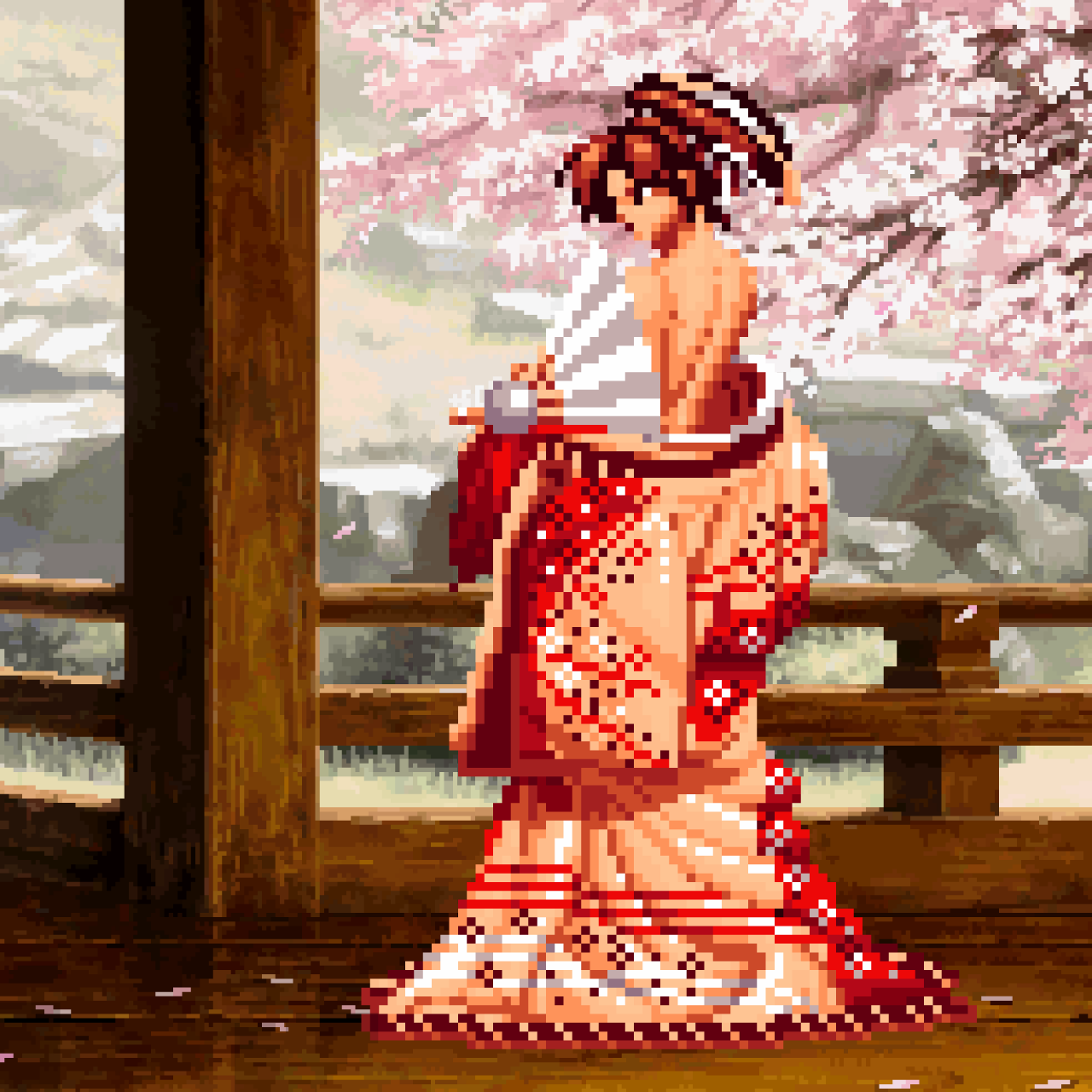 Mai Kimono Strip - Pixel Vixen #61