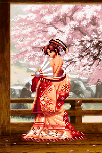 Mai Kimono Strip - Pixel Vixen #61