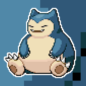 Snorlax Pokemon Holographic Pixel Art Sticker #12