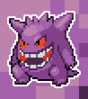 Gengar Pokemon Holographic Pixel Art Sticker #3