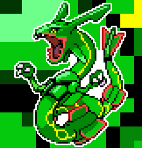 Raquaza Pokemon Holographic Pixel Art Sticker #8