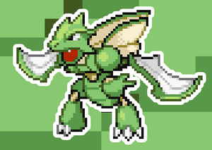 Scyther Pokemon Holographic Pixel Art Sticker #4